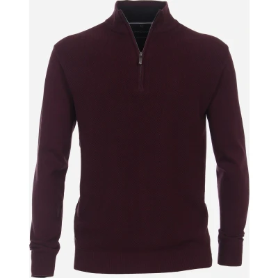 Afbeelding van Casa Moda Casual Regular Fit Half Zip Sweater rood, Effen