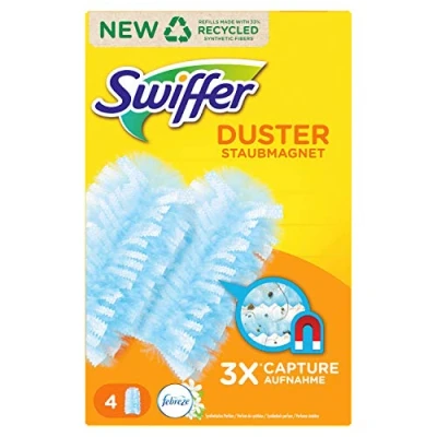 Afbeelding van Swiffer Duster Trap &amp; Lock 4 x 5 Navullingen, Vangt En Houdt Tot 3 Keer Meer Stof Haar Vast Dan Een Gewone Plumeau