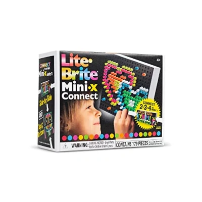 Afbeelding van Oplichtend insteekmozaïek Lite Brite mini X Connect, Basic Fun, 02322, LED verlicht tekenbord met kleuren, lichtkunst, neon lichteffect, kunst en knutselen voor kinderen van 4+