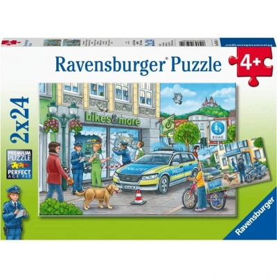 Afbeelding van Ravensburger puzzel Politiestation Twee puzzels 24 stukjes kinderpuzzel