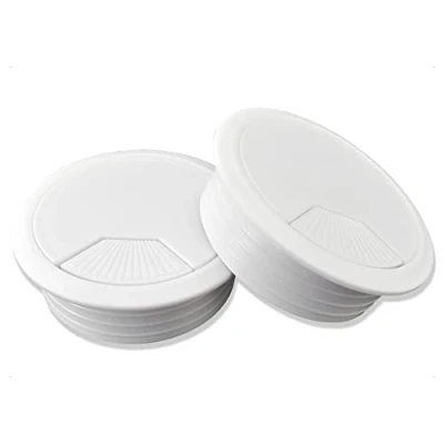 Afbeelding van 2 X Mprofi MT® Kabeldoorvoer Voor Meubels En Bureau Kabelafdekking PC Kabeluitgang Kantoormeubilair Rond Wit Ø 60 mm