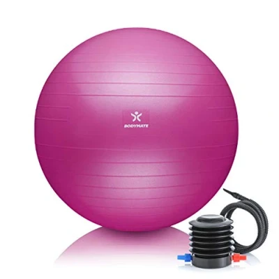 Afbeelding van Gymnastiekbal, zitbal, trainingsbal met gratis e book incl. luchtpomp, bal voor fitness, yoga, gymnastiek, core training, sterke rug als bureaustoel