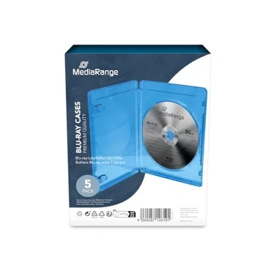 Afbeelding van MediaRange BOX38 BD lege hoes (voor 1 BluRay, 5 stuks), blauw
