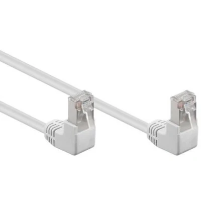 Afbeelding van Goobay CAT 5e Patch Cable 2x 90 Angled, F/UTP, white 0.25 m