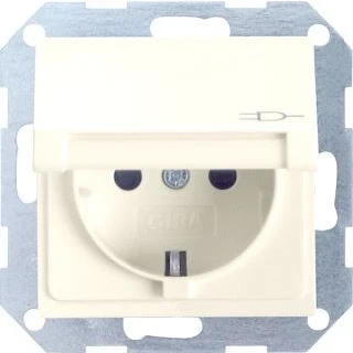 Afbeelding van Gira Systeem 55 wandcontactdoos randaarde 16A 250V creme wit