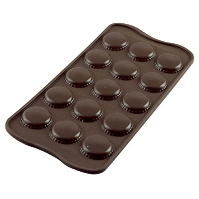 Afbeelding van silikomart scg21 choco macaron silicone vorm ø26 h 28 mm,bruin