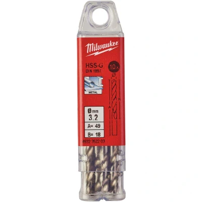Afbeelding van Metaalboor Hss G Kort 3,2 X 49 Mm (10 Stuks)