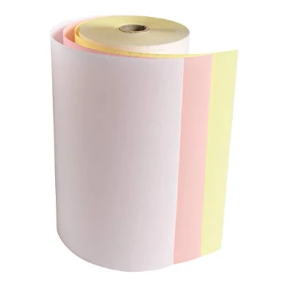Afbeelding van Exacompta Ref. 52123E Doos met 6 rollen voor Telex breedte 210 mm x diameter 120 25 kern 3 chemische vouwen wit, blauw, geel, zelfkopiërend 57g/m² Lengte (+ of 2m) : 47 m