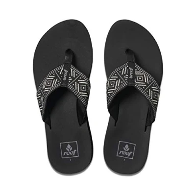Afbeelding van Reef Dames Lente Geweven Flip Flop, Zwart Wit, 35 EU