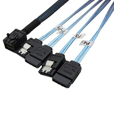 Afbeelding van YIWENTEC Internal HD Mini SAS SFF 8643 Host to 4 SATA Target Hard Drive Cable (1M, SATA)