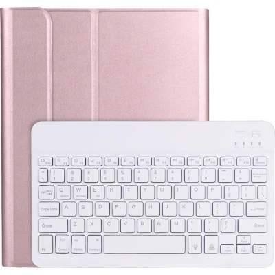 Afbeelding van iPad Pro 2021 (11 Inch) hoes Bluetooth Toetsenbord verlichting RosÃ© Goud