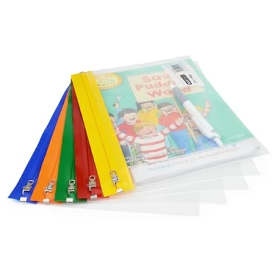 Afbeelding van Rapesco 1502 Zippi Map met Metalen Rits, A5, Transparant Ritssluiting in Diverse Kleuren, Set van 5