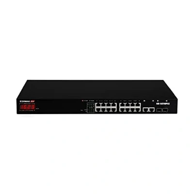 Afbeelding van Edimax GS 5216PLC netwerk switch Gigabit Ethernet (10/100/1000) Power over (PoE) Zwart