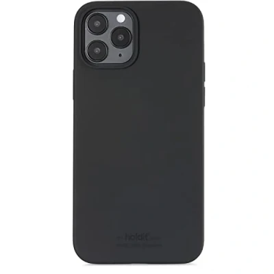 Afbeelding van Holdit Siliconen Hoesje iPhone 12/12 Pro (6,1&quot;) 0,8mm Ultra thin Silicone Case Volledige Bescherming en voor de cameralenzen Gripvriendelijk oppervlak Zwart