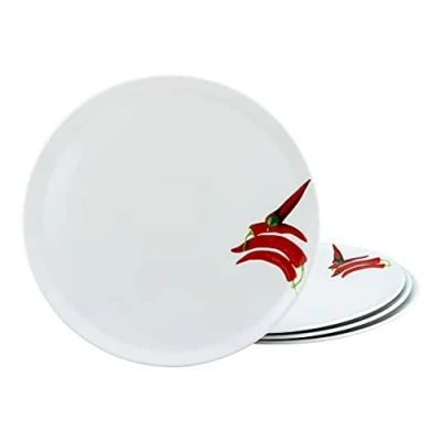 Afbeelding van CreaTable, 23435, serie Basilikum, 4 delige serviesset, pizzaborden van porselein, vaatwasser en magnetronbestendig, Made in Europe