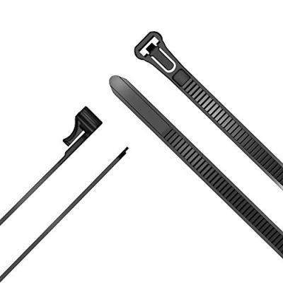 Afbeelding van KabelDirekt Kabelbinders hersluitbaar (7,4 mm x 250 mm) (kabelbinders kunnen worden losgemaakt en hergebruikt, 100 stuks, nylon flexibel, zwart) TOP Series