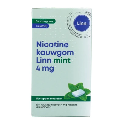 Afbeelding van Linn Nicotine Kauwgom Mint 4 mg 96 stuks