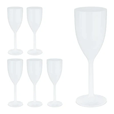 Afbeelding van Relaxdays kunststof wijnglazen set van 6 plastic glazen 220 ml herbruikbaar