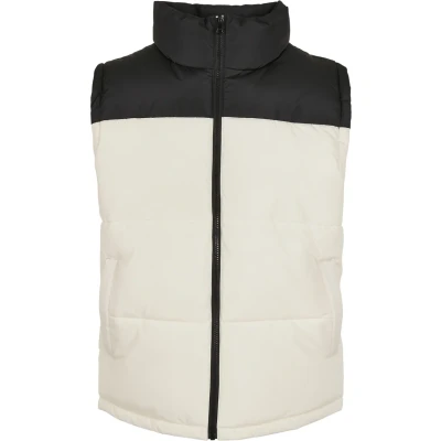 Afbeelding van Urban Classics Block Puffer VEST Bodywarmer, Heren, Maat: Large, Black/whitesand