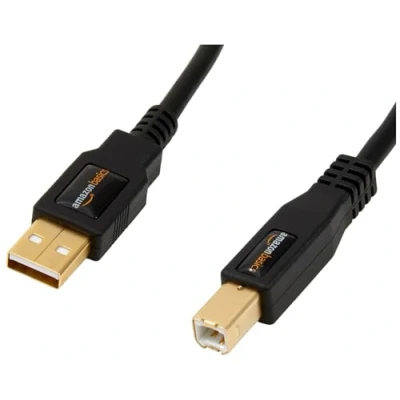 Afbeelding van Amazon Basics USB kabel, A naar B stekker, 2.0, vergulde aansluitingen, 1,8 m, voor printer