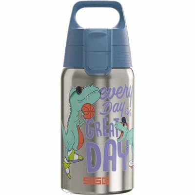 Afbeelding van SIGG Roestvrijstalen drinkfles voor kinderen Shield One Great Day Geschikt koolzuurhoudende dranken Lekvrij Vederlicht BPA vrij Grijs 0,5L