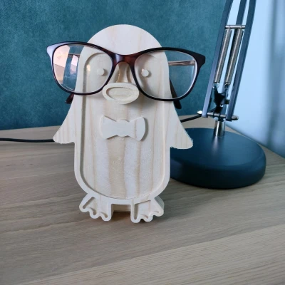 Afbeelding van Pinguïn Brillenhouder Home decor Dier Hout