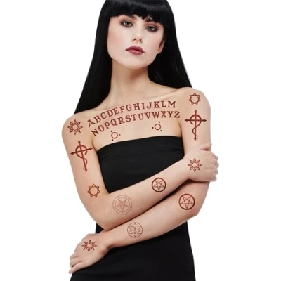 Afbeelding van Smiffys Make Up FX, Satanische Tattoo Transfers