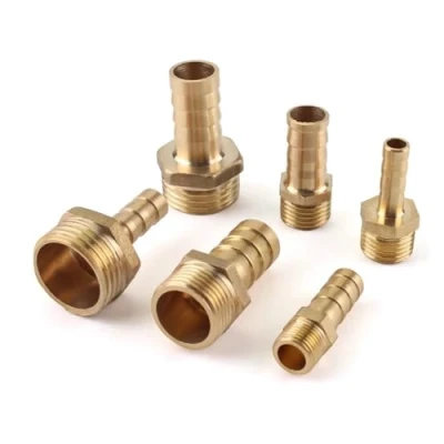 Afbeelding van 1 STUKS Messing Pijpfitting 4mm 6mm 8mm 10mm 12mm 19mm Slangpilaar Staart 1/8&quot; 1/4&quot; 1/2&quot; 3/8&quot; BSP Mannelijke Connector Joint Koperen Koppeling Adapter(6mm Barb 1/4&quot;)