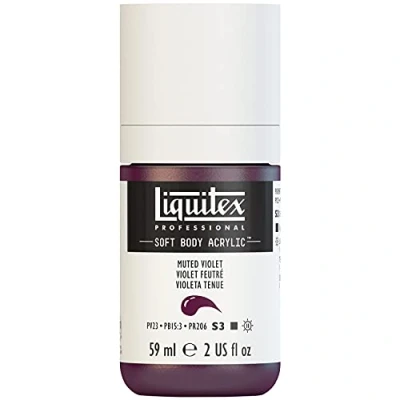 Afbeelding van Liquitex 1959502 Professional Acrylfarbe Soft Body Künstlerfarbe in cremiger deckender Konsistenz, hohe Pigmentierung, lichtecht &amp; alterungsbeständig, 59ml Flasche Gedämpftes Violett