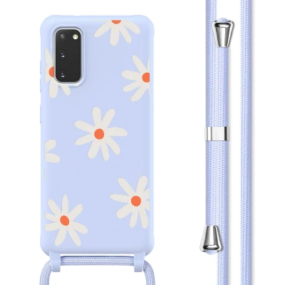 Afbeelding van Samsung Galaxy S20 Hoesje Siliconen en TPU (zacht) imoshion Softcase/Koordhoesje/Backcover Lila Flower Distance Telefoonhoesje