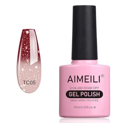 Afbeelding van AIMEILI Gel Nagellak UV LED Gellack Soak Off Polish Temperatuur Kleurverandering Chocolate Spark (TC05) 10ml