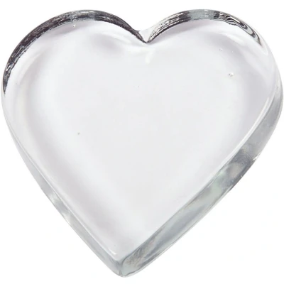 Afbeelding van Creativ Company Glazen Hart Transparant 9x9cm, 10st.