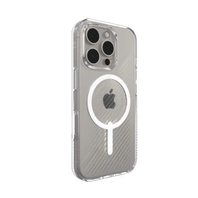 Afbeelding van ZAGG Luxe Snap Hoesje Geschikt voor Apple iPhone 16 Pro Graphene Back Cover Compatibel met MagSafe 3M Valbescherming Gerecycled Materiaal Transparant