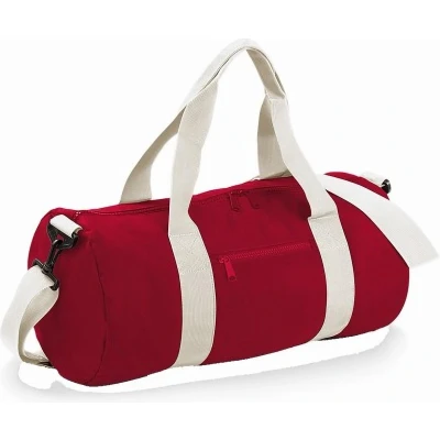 Afbeelding van Bagbase Gewoon Varsity Barrel / Duffle Bag (20 Liter) (Klassiek rood/wit)