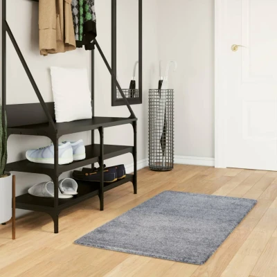 Afbeelding van Vloerkleed shaggy hoogpolig modern 60x110 cm blauw