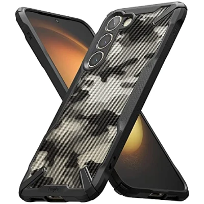 Afbeelding van Ringke Fusion X Compatibel met Samsung Galaxy S23 5G Case, Krasvast Schokbestendig Robuuste Bumper Hoesje Camo Black