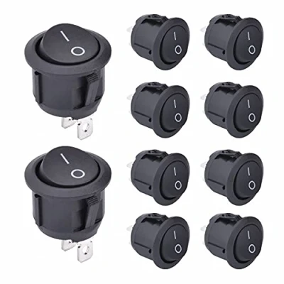 Afbeelding van APIELE KCD1 5 101 tuimelschakelaar, 10 stuks, 2 standen, aan /uit met SPST pinnen, 250 V, 6 A, knop, tuimelschakelaar voor huizen, industrie, doe het zelf ronde