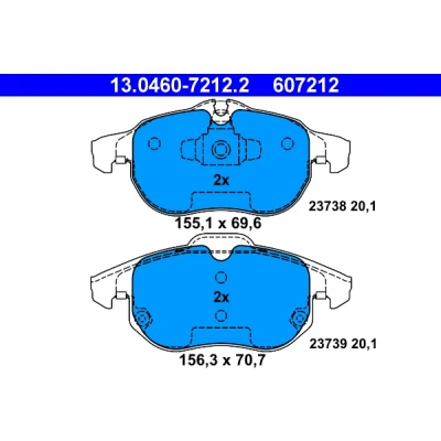 Afbeelding van Ate Remblokset 13.0460 7212.2