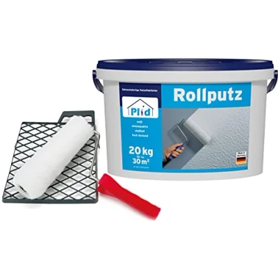 Afbeelding van prinzcolor Premium oprolbare pleisterwerk decoratieve pleister structuurverf wit 20kg verfset