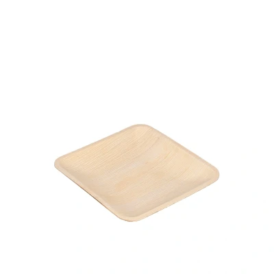 Afbeelding van 25x BIO Palmblad borden vierkant 15x15cm (krimp)