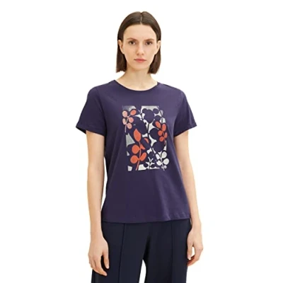 Afbeelding van TOM TAILOR Dames T shirt 1035470, 11331 Atlantic Ocean Blue, XXL