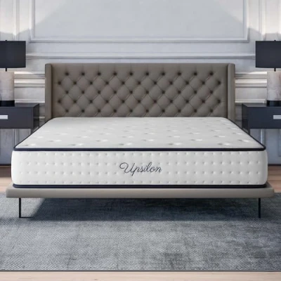 Afbeelding van COSMOS Traagschuim Matras, 24cm Hoog, H4 Zeer Stevig (120 x 190 cm), Gerichte Rugondersteuning, Huidzacht, Upsilon