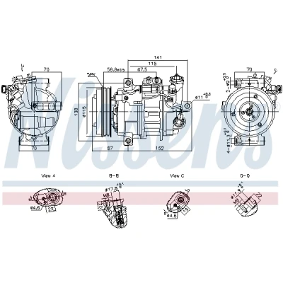 Afbeelding van Compressor, airconditioning NISSENS 891108