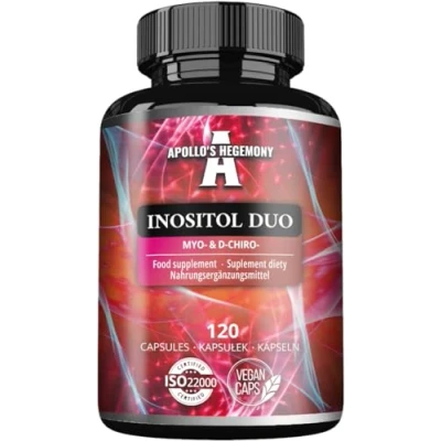 Afbeelding van inositol Duo 120 Veganistische Capsules Myo + D chiro 615 mg per Capsule 4 Maanden Bevoorrading Vitamine B8 Supplement door Apollo&#039;s Hegemony