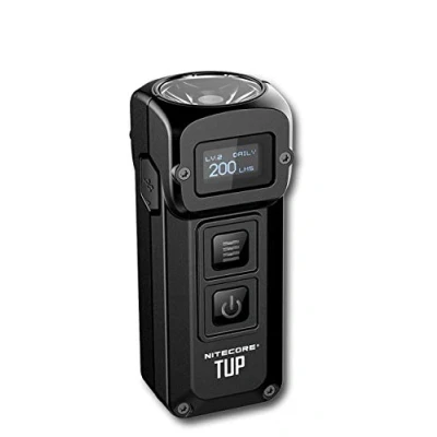 Afbeelding van Nitecore Tup Mini zaklamp 1000 lumen led sleutelhanger met OLED display oplaadbare batterij, 54 g en 7 cm, 5 modi