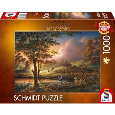 Afbeelding van Schmidt Spiele 58544 Sonnengold over banden velden, Terry Redlin, puzzel met 1000 stukjes, meerkleurig