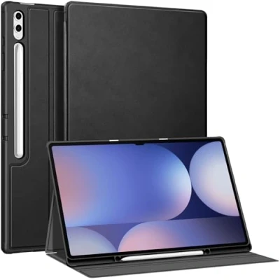 Afbeelding van Fintie Hoes voor Samsung Galaxy Tab S8 Ultra 14,6 inch 2022 SM X900/X906, zachte TPU achterkant behuizing, folio beschermhoes met S Pen houder en automatische slaap/waak, zwart