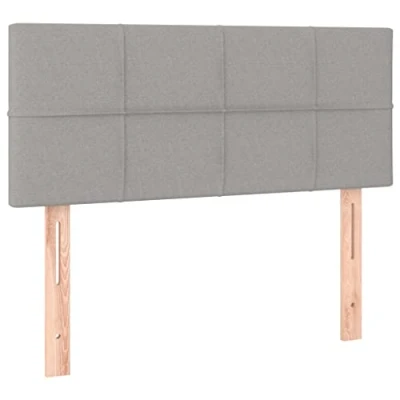 Afbeelding van vidaXL Hoofdbord 100 x 5 78/88 cm stof lichtgrijs, hoofdeinde, houten bedonderdeel, hoofdbord, slaapkamermeubel, bedaccessoire