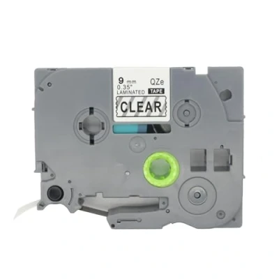 Afbeelding van BROVACS 1 Pack Zwart op Clear Gelamineerde Label Tape Compatibel voor Brother P Touch Printer TZ 121 TZe 9mm 3/8&quot; OPA4121