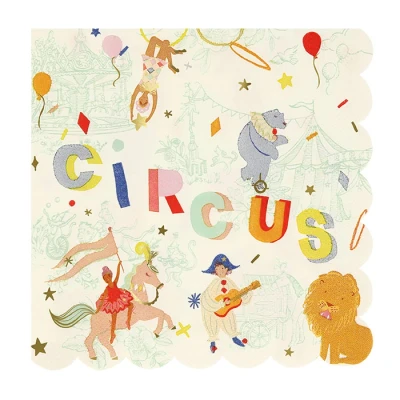 Afbeelding van meri servetten circus large 16st